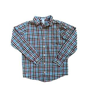 Janie and Jack Auto Club Boy's Checkered Button Up Collared Shirt Size 12